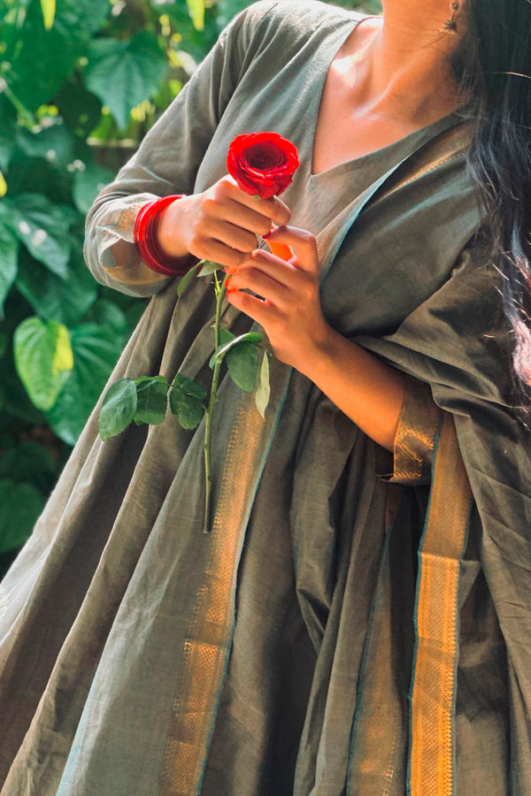 Sita Mangalgiri Dual shade green co-ord set with dupatta