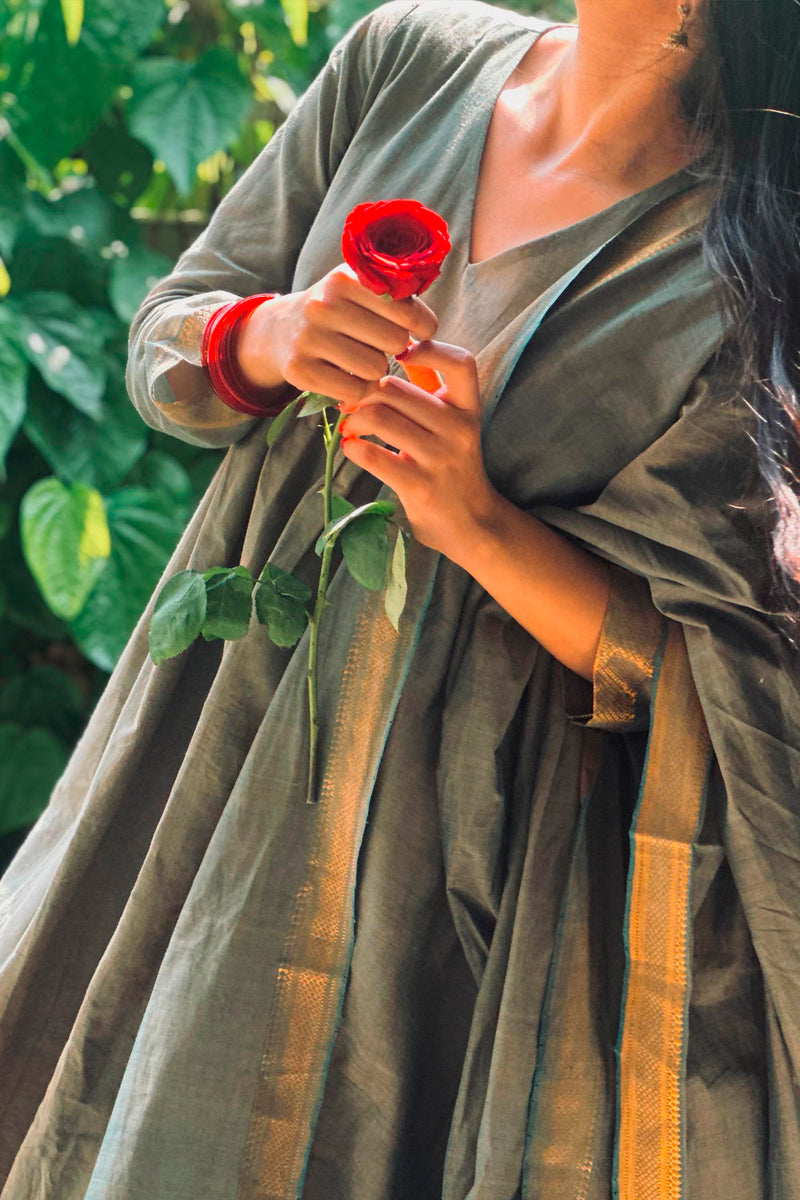 Sita Mangalgiri Dual shade green co-ord set with dupatta