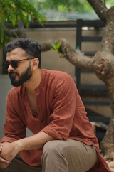 Terra : Brick brown Handwoven Cotton Kurta