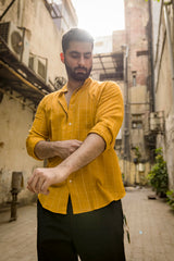 Mellow : Cotton Mustard Yellow Full-sleeve Shirt
