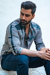 Fuji : Tie & Dye Grey Full-sleeve Shirt