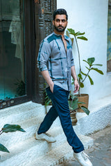 Fuji : Tie & Dye Grey Full-sleeve Shirt