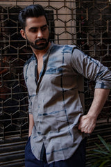 Fuji : Tie & Dye Grey Full-sleeve Shirt